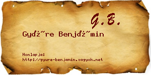 Gyüre Benjámin névjegykártya